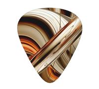 Plettri per chitarra con stampa a righe arancioni bianche, 12 pezzi, plettri in celluloide per chitarra acustica, elettrica, basso, inclusi 0,46 mm, 0,71 mm, 0,96 mm