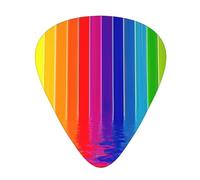 Plettri per chitarra con stampa a righe arcobaleno, 12 pezzi, adatti per amanti, 3 diversi spessori: 0,46, 0,71 e 0,96 mm.