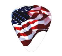 Plettri per chitarra con stampa bandiera americana, 12 pezzi, plettri per chitarra in celluloide, classici triangoli per chitarra acustica, elettrica, basso, inclusi 0,46 mm, 0,71 mm, 0,96 mm