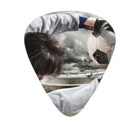 Plettri per chitarra con stampa calcistica, 12 pezzi, plettri per chitarra, in celluloide, classici, triangolari, per chitarra acustica, elettrica, basso, inclusi 0,46 mm, 0,71 mm, 0,96 mm