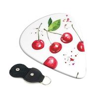 Plettri per chitarra con stampa ciliegia, 6 pezzi, plettri per chitarra acustica, elettrica, per basso, chitarre acustiche, ukulele, sottili, medi, spesse, 0,46 mm