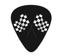 Plettri per chitarra con stampa con bandiere bianche e nere, 12 pezzi, in celluloide, per chitarra acustica, elettrica, basso, inclusi 0,46 mm, 0,71 mm, 0,96 mm
