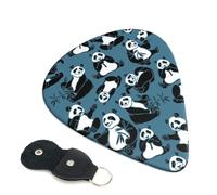 Plettri per chitarra con stampa con panda divertente, 6 pezzi, per chitarra acustica, elettrica, basso, chitarre acustiche, ukulele, sottili, medi, spessi, 0,71 mm