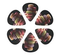 Plettri per chitarra con stampa di biscotti macaron, sottili, medi, pesanti, per chitarra acustica, chitarra elettrica, basso, regalo di Natale, 6 pezzi