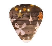 Plettri per chitarra con stampa di cervi con alberi di Natale, 12 pezzi, plettri per chitarra in celluloide, classici triangoli per chitarra acustica, elettrica, basso, inclusi 0,46 mm, 0,71 mm, 0,96