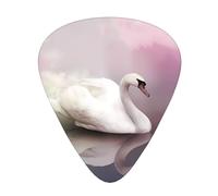 Plettri per chitarra con stampa di cigno bianco, 12 pezzi, plettri in celluloide, classici triangoli per chitarra acustica, elettrica, basso, inclusi 0,46 mm, 0,71 mm, 0,96 mm