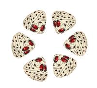 Plettri per chitarra con stampa di coccinella, 12 pezzi, calibri misti (0,46/0,71/0,96 mm) con custodia, per chitarra/ukulele