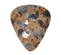 Plettri per chitarra con stampa di gallo e pollo a triangolo classico per basso acustico ed elettrico per chitarristi 12 pezzi