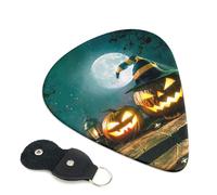 Plettri per chitarra con stampa di Halloween, 6 pezzi, plettro per chitarra acustica, elettrica, per basso, chitarre acustiche elettriche, ukulele, sottile, medio, spesso, set da 0,46 mm