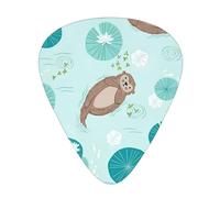 Plettri per chitarra con stampa di lontre, 12 pezzi, plettri in celluloide, classici triangoli per chitarra acustica, elettrica, basso, inclusi 0,46 mm, 0,71 mm, 0,96 mm