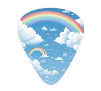 Plettri per chitarra con stampa di nuvole blu e cielo blu, sottili, medi, pesanti, per chitarra acustica, chitarra elettrica, basso, regalo di Natale, 12 pezzi