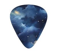 Plettri per chitarra con stampa di nuvole blu scuro cielo sottile medio pesante plettro per chitarra acustica chitarra elettrica basso regalo di Natale 12 pezzi