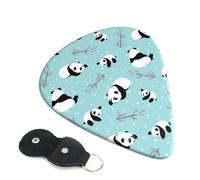 Plettri per chitarra con stampa di panda in stile cartone animato, 6 pezzi, plettro per chitarra elettrica acustica, per basso, chitarre acustiche elettriche, ukulele, sottili, medie, spesse, 0,96 mm