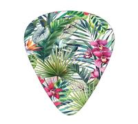 Plettri per chitarra con stampa di piante tropicali, 12 pezzi, adatti agli amanti, 3 diversi spessori: 0,46, 0,71 e 0,96 mm.