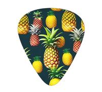 Plettri per chitarra con stampa di pino e frutti tropicali, 12 pezzi, adatti per amanti, 3 diversi spessori: 0,46, 0,71 e 0,96 mm.