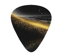 Plettri per chitarra con stampa di sabbia nera e oro, personalizzati, per chitarra elettrica e acustica, confezione da 12