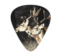 Plettri per chitarra con stampa di una coppia di cervi sottili, medi e pesanti, per chitarra acustica, chitarra elettrica, basso, regalo di Natale, 12 pezzi