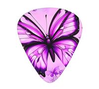 Plettri per chitarra con stampa farfalla viola per suonatori acustici, elettrici e musicali, 12 pezzi in 3 diversi spessori