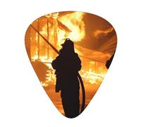 Plettri per chitarra con stampa fiamma, vigile del fuoco, 12 pezzi, plettri per chitarra in celluloide, plettri classici triangolari per chitarra acustica, elettrica, basso, inclusi 0,46 mm, 0,71 mm,