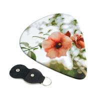 Plettri per chitarra con stampa floreale arancione rosso, 6 pezzi, plettro per chitarra acustica elettrica per basso, chitarre acustiche elettriche e ukulele, set sottile di spessore medio da 0,46 mm