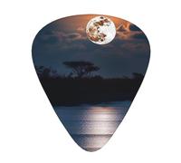 Plettri per chitarra con stampa Full Moon Rising Over, sottili, medi, pesanti, per chitarra acustica, chitarra elettrica, basso, regalo di Natale, 12 pezzi