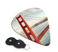 Plettri per chitarra con stampa Golden Gate Bridge, 6 pezzi, per chitarra acustica, elettrica, basso, chitarra acustica, ukulele, sottile, medio, spesso, 0,71 mm
