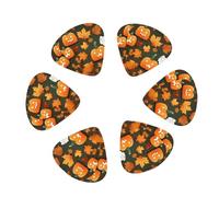 Plettri per chitarra con stampa Happy Thanksgiving Day Pumpkin, 12 pezzi, calibri misti (0,46/0,71/0,96 mm) con custodia, per chitarra/ukulele