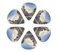 Plettri per chitarra con stampa Hollywood Boulevard, confezione da 6 pezzi, con custodia organizer da 0,46 0,71 0,96 mm, plettri per chitarra, accessori per basso, chitarre elettriche e acustiche