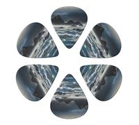 Plettri per chitarra con stampa Mountains Meet The Sea, sottili, medi, pesanti, per chitarra acustica, chitarra elettrica, basso, regalo di Natale, 6 pezzi