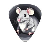 Plettri per chitarra con stampa Mouse in the Hole, 12 pezzi in 3 diversi spessori, adatti per chitarra acustica, chitarra elettrica e musicisti band