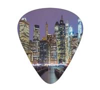 Plettri per chitarra con stampa New York City, 12 pezzi, in celluloide, per chitarra acustica, elettrica, basso, inclusi 0,46 mm, 0,71 mm, 0,96 mm