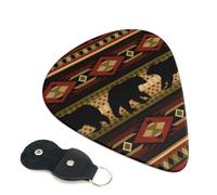 Plettri per chitarra con stampa orso, 6 pezzi, plettro per chitarra acustica, elettrica, basso, chitarra acustica, ukulele, sottile, medio, spesso, set da 0,96 mm
