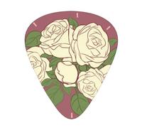 Plettri per chitarra con stampa rosa bianca dell'amore, 12 pezzi in 3 diversi spessori, adatti per chitarra acustica, chitarra elettrica e musicisti di band