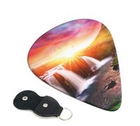 Plettri per chitarra con stampa tramonto islandese, 6 pezzi, plettro per chitarra acustica, elettrica, basso, chitarra acustica, ukulele, sottile, medio, spesso, set da 0,46 mm