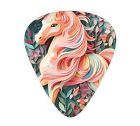 Plettri per chitarra con stampa unicorno rosa, 12 pezzi in 3 diversi spessori, adatti per chitarra acustica, chitarra elettrica e musicisti di band