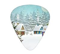 Plettri per chitarra, confezione da 12, 3 diversi spessori, pupazzo di neve, con custodia in plastica trasparente, per chitarra elettrica, basso, ukulele, (inclusi 0,46 mm, 0,71 mm, 0,96 mm)
