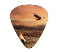 Plettri per chitarra, confezione da 12, 3 diversi spessori, tribù native americane, con custodia in plastica trasparente, per chitarra elettrica, basso, ukulele, (inclusi 0,46 mm, 0,71 mm, 0,96 mm)