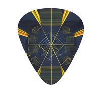 Plettri per chitarra, confezione da 12, comodi da tenere in mano, con bordi lisci, tre spessori da abbinare a immagini spaziali multidimensionali