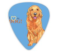 Plettri per chitarra Confezione da 12 con scatola sottile, Cane carino sorridente Stile cartone animato I Heart My Pet Tema per gli amanti degli animali, Set regalo di plettri per chitarra speciali pe