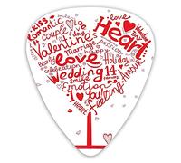 Plettri per chitarra Confezione da 12 con scatola sottile, Forma di cuore Albero della felicità Vacanza romantica Celebrazione della bellezza Passione Emozione, Set regalo di plettri per chitarra spec