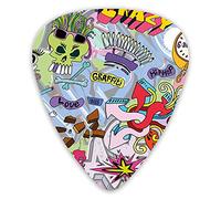 Plettri per chitarra Confezione da 12 con scatola sottile, graffiti colorati ispirati all'hip-hop Doodle Crazy Love Time Cool Skull Street Art Print, set regalo speciale di plettri per chitarra per ch