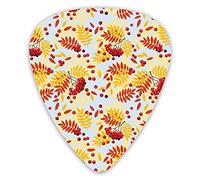 Plettri per chitarra Confezione da 12 con scatola sottile, mazzo di bacche di sorbo maturo con foglie secche che cadono temAautunnale, set regalo speciale di plettri per chitarra per chitarris