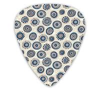 Plettri per chitarra Confezione da 12 con scatola sottile, motivi Mandala Art carini e popolari in stile marino su cuori sbiaditi, stelle e punti, set regalo speciale di plettri per chitarra per chita