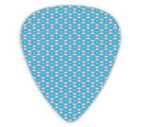 Plettri per chitarra Confezione da 12 con scatola sottile, motivo a cerchi ripetuti composto da un simbolo grafico geometrico del triangolo, set regalo speciale di plettri per chitarra per chitarrista