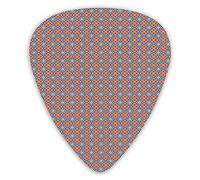 Plettri per chitarra Confezione da 12 con scatola sottile, motivo geometrico etnico con curve orientali astratte che formano cerchi intersecati, set regalo di plettri per chitarra speciali per chitarr