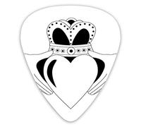 Plettri per chitarra Confezione da 12 con scatola sottile, Motivo tribale celtico a forma di cuore Simbolo di amore e affetto Design tradizionale, Set regalo di plettri per chitarra speciali per chita