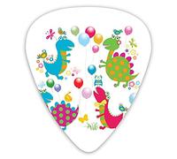 Plettri per chitarra Confezione da 12 con scatola sottile, Palloncini cartoni animati Uccelli Farfalle Estate Baby Dino Doddle Tema sala giochi, Set regalo speciale di plettri per chitarra per chitarr