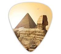 Plettri per chitarra Confezione da 12 con scatola sottile, Piramidi egiziane Famoso grande punto di riferimento Meraviglie del patrimonio mondiale Visualizza immagine a tema, Set regalo speciale di pl