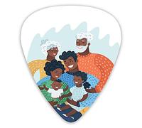 Plettri per chitarra Confezione da 12 con scatola sottile, scena familiare multigenerazionale felice, accogliente e carina, set regalo speciale di plettri per chitarra per chitarrista
