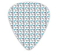 Plettri per chitarra Confezione da 12 con scatola sottile, Stile retrò Diverse sagome astratte Simboli di alto mare pericoloso, Set regalo di plettri per chitarra speciali per chitarrista